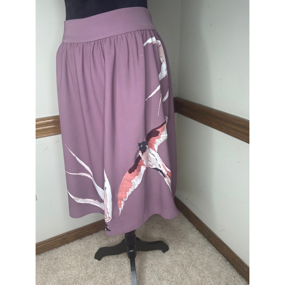 Ann Taylor Factory beaded stitched bird skirt size 2 - Picture 7 of 13